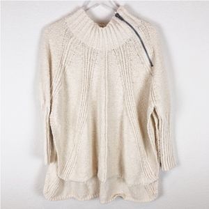 Free People cream chunky knit oversized sweater